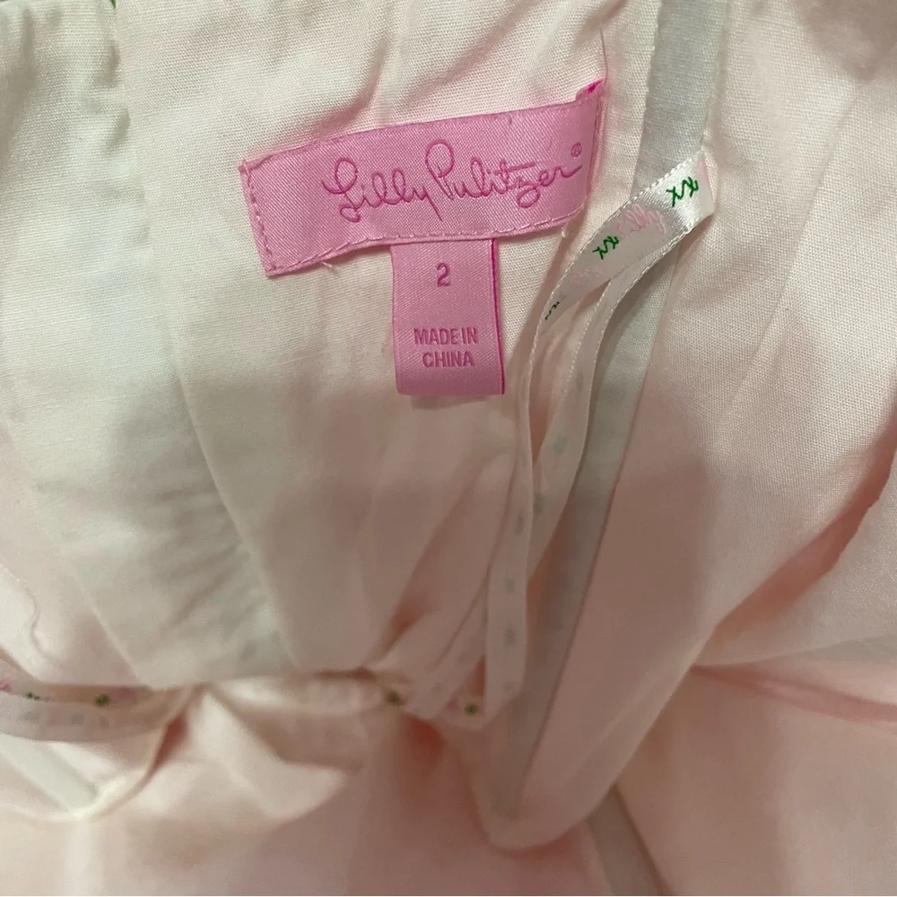Lilly Pulitzer Strapless Seersucker Lowe Dress With Peplum Size 2 - Picture 7 of 8